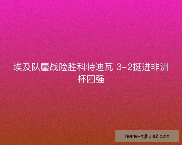 埃及队鏖战险胜科特迪瓦 3-2挺进非洲杯四强 埃及队鏖战险胜科特迪瓦 3-2挺进非洲杯四强